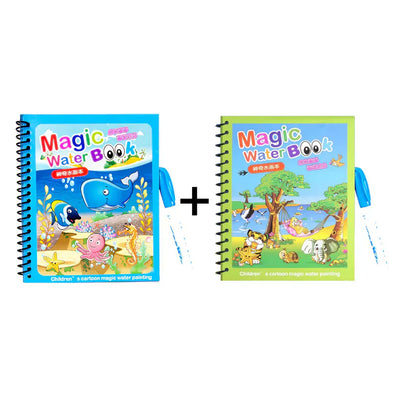 REUSABLE WATER MAGIC PAINTING BOOK (FREE MAGICAL PENS)