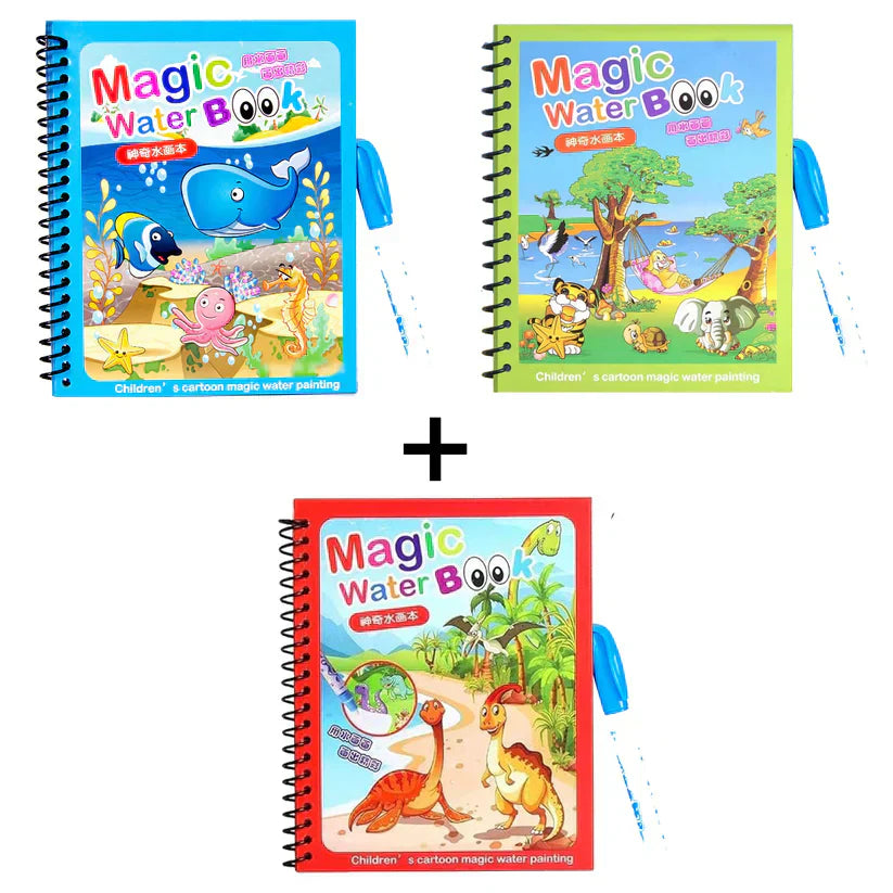 REUSABLE WATER MAGIC PAINTING BOOK (FREE MAGICAL PENS)