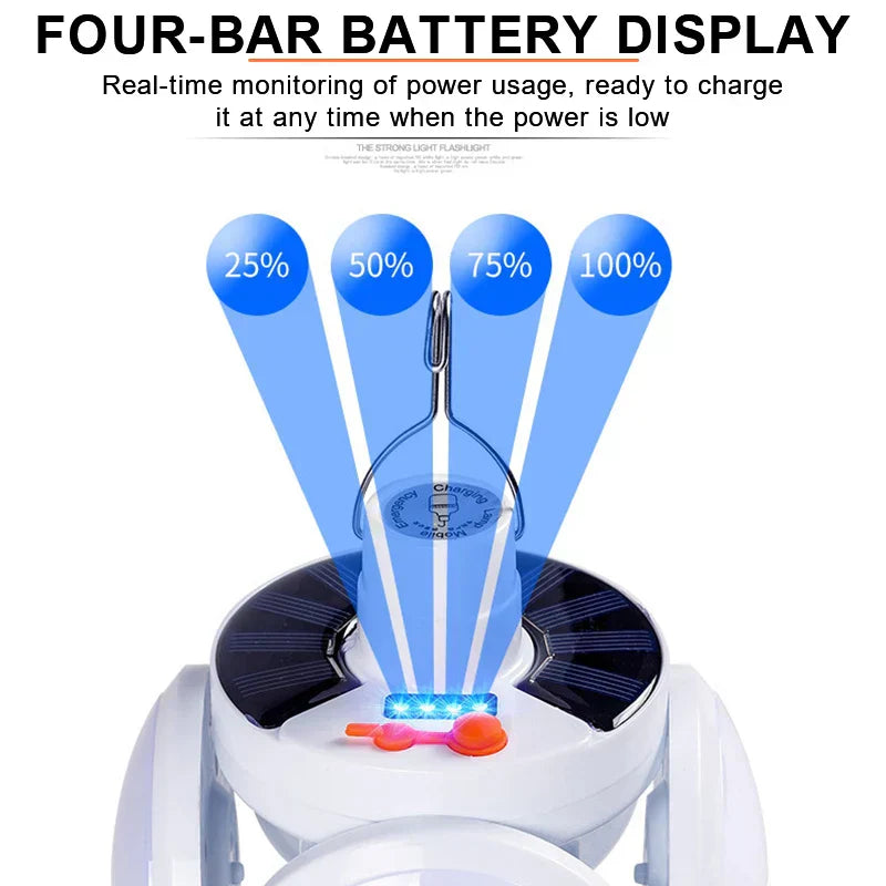 Solar Outdoor Folding Light Portable USB Rechargeable LED Bulb