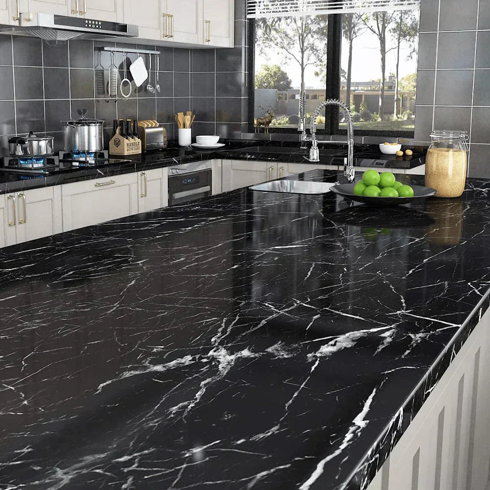 Black Marble Wall Sticker Sheet